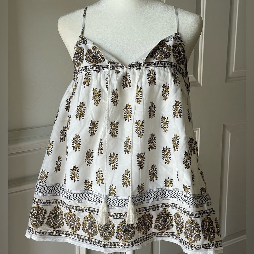 Joie Shalyn Tulum Silk Blend Spaghetti Strap Top Size Small